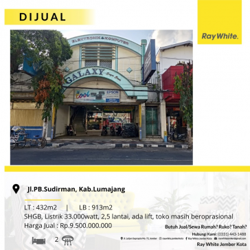DIJUAL TEMPAT USAHA LOKASI STRATEGIS JL. PB SUDIRMAN - LUMAJANG